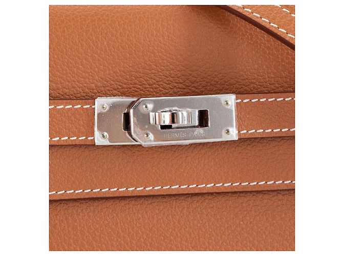 HERMÈS - Borsa a Spalla Kelly To Go in Pelle Epsom Oro Marrone - vista 5