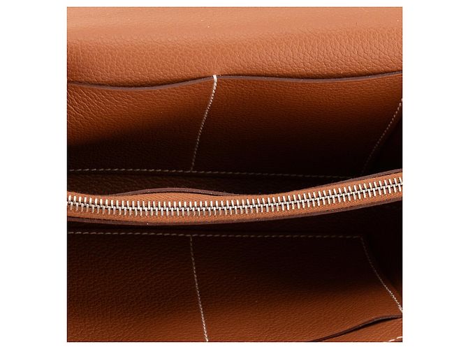 HERMÈS - Borsa a Spalla Kelly To Go in Pelle Epsom Oro Marrone - vista 8