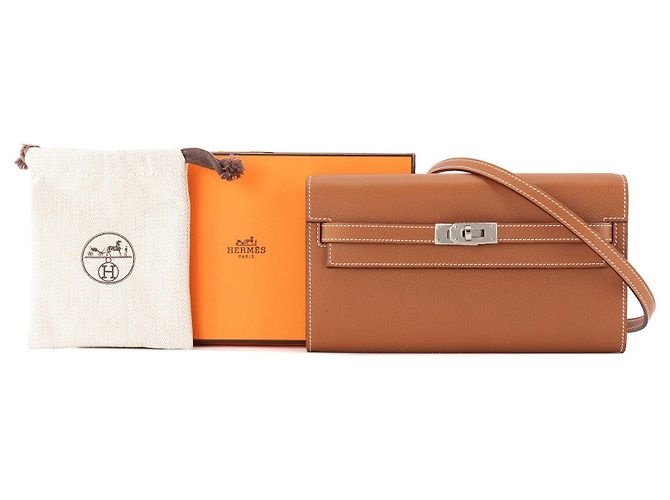 HERMÈS - Borsa a Spalla Kelly To Go in Pelle Epsom Oro Marrone - vista 9