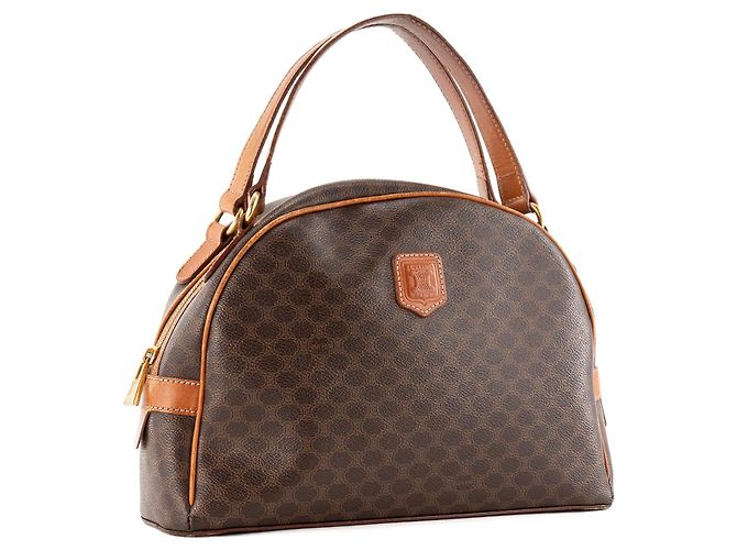 Céline CELINE - Celine Handtasche aus beschichtetem Macadam Vintage-Gewebe Braun - Ansicht 2
