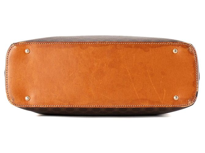 Céline CELINE - Celine Handtasche aus beschichtetem Macadam Vintage-Gewebe Braun - Ansicht 4