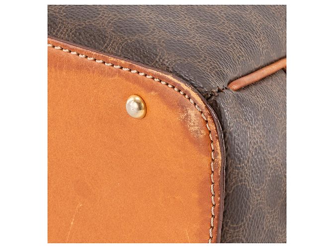 Céline CELINE - Celine Handtasche aus beschichtetem Macadam Vintage-Gewebe Braun - Ansicht 6