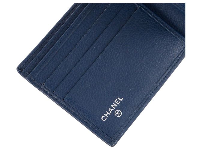 CHANEL - Portafoglio Chanel in Pelle Granata Blu Marino Blu navy - vista 7