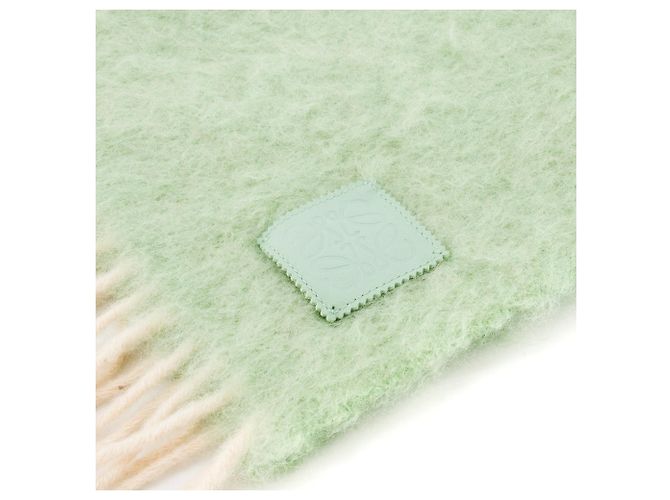 LOEWE - Sciarpa Anagram Loewe in mohair e lana verde - vista 2