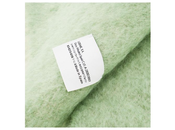 LOEWE - Sciarpa Anagram Loewe in mohair e lana verde - vista 4