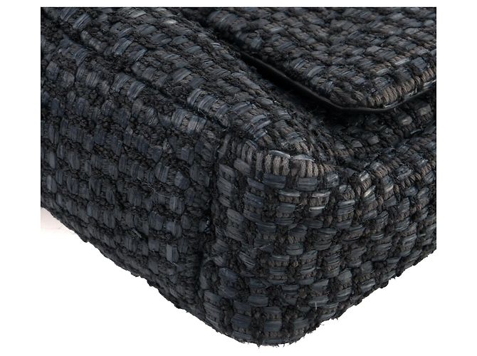 CHANEL - Borsa a Spalla Chanel 19 in Rafia e Tweed Blu Marino e Nero Blu navy - vista 7