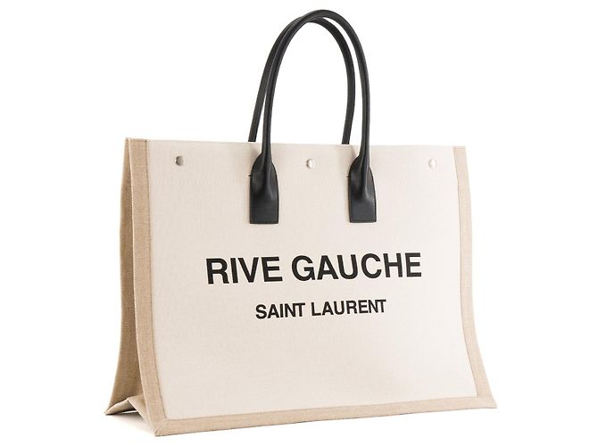 Cabas Rive Gauche SAINT LAURENT - Borsa a spalla Rive Gauche Saint Laurent in tela beige - vista 2