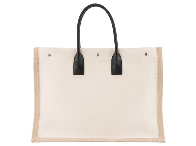 Cabas Rive Gauche SAINT LAURENT - Borsa a spalla Rive Gauche Saint Laurent in tela beige - vista 3