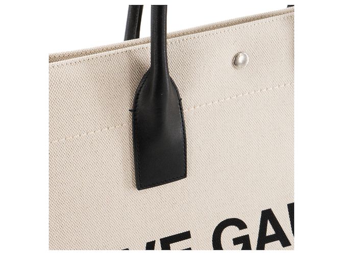 Cabas Rive Gauche SAINT LAURENT - Borsa a spalla Rive Gauche Saint Laurent in tela beige - vista 5