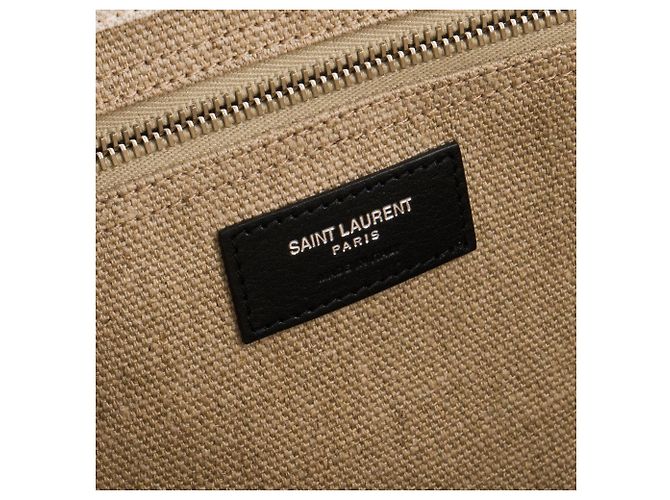 Cabas Rive Gauche SAINT LAURENT - Borsa a spalla Rive Gauche Saint Laurent in tela beige - vista 6