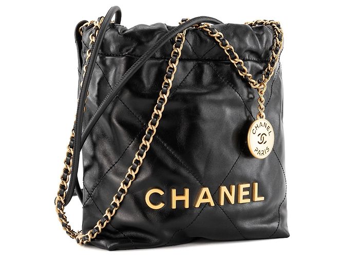 CHANEL - Borsa a tracolla Chanel 22 in pelle liscia nera Nero - vista 2