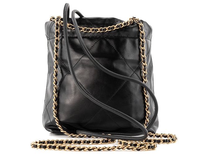 CHANEL - Borsa a tracolla Chanel 22 in pelle liscia nera Nero - vista 3
