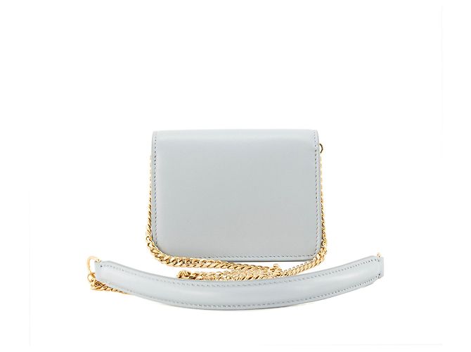 Céline CELINE - Borsa a tracolla Mini Triomphe Celine in pelle liscia blu chiaro - vista 4