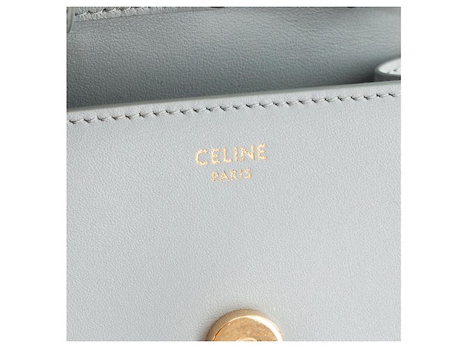 Céline CELINE - Borsa a tracolla Mini Triomphe Celine in pelle liscia blu chiaro - vista 5