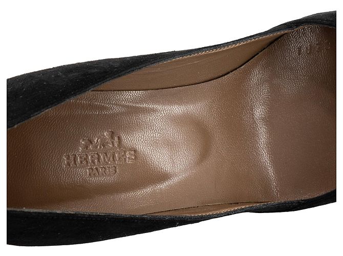 HERMÈS - Décolleté Scarlett 60 in Camoscio Nero (Taglia 37) - vista 4
