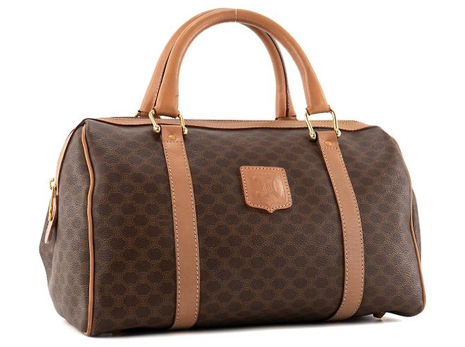 Céline CELINE - Boston 30 Macadam Celine Handtasche aus vintage braunem Canvas - Ansicht 2