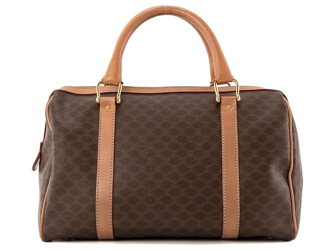 Céline CELINE - Boston 30 Macadam Celine Handtasche aus vintage braunem Canvas - Ansicht 3
