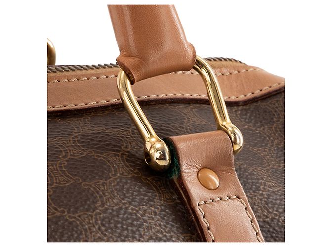 Céline CELINE - Boston 30 Macadam Celine Handtasche aus vintage braunem Canvas - Ansicht 9