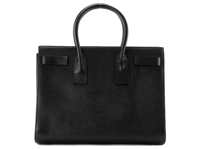 SAINT LAURENT - Sac de Jour Grande Saint Laurent in pelle martellata nera Nero - vista 3