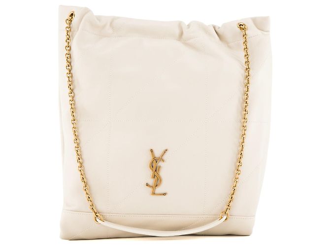 SAINT LAURENT - Borsa a tracolla Jamie Pochon Saint Laurent in pelle liscia beige - vista 2