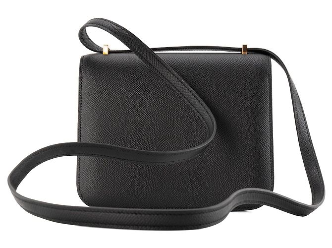 HERMÈS - Umhängetasche Constance 18 Hermès aus schwarzem Epsom-Leder - Ansicht 5