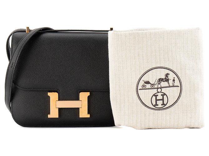 HERMÈS - Umhängetasche Constance 18 Hermès aus schwarzem Epsom-Leder - Ansicht 8