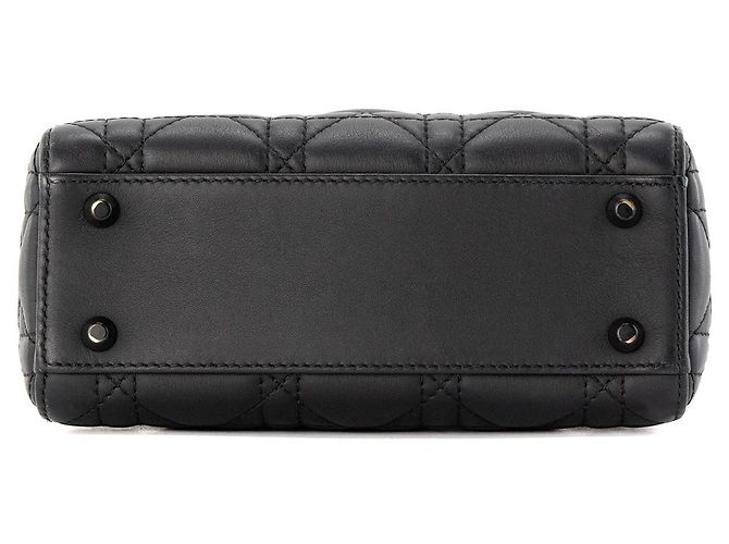 DIOR - Borsa a tracolla Lady Dior So Black Mini Dior in pelle cannage nera Nero - vista 4