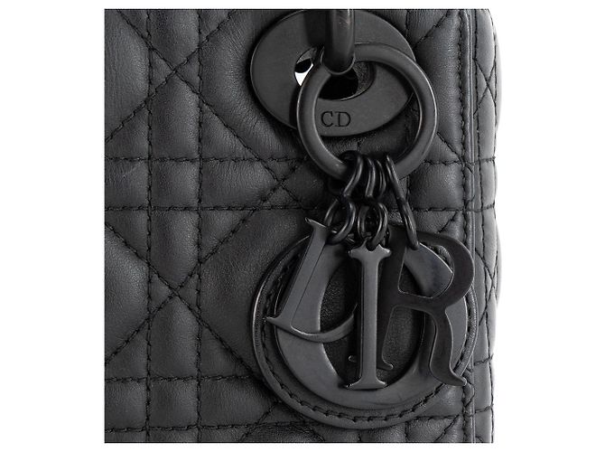 DIOR - Borsa a tracolla Lady Dior So Black Mini Dior in pelle cannage nera Nero - vista 5