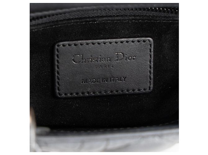 DIOR - Borsa a tracolla Lady Dior So Black Mini Dior in pelle cannage nera Nero - vista 6