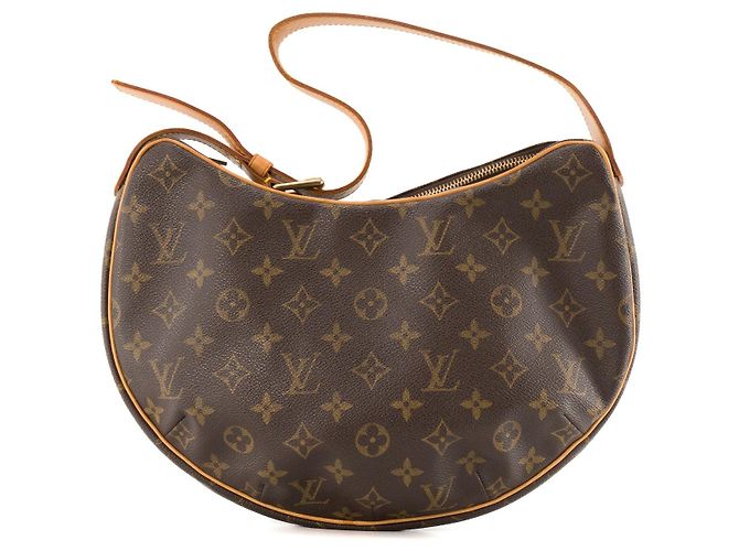 LOUIS VUITTON - Borsa a Spalla Croissant MM Louis Vuitton in Tela Monogrammata Marrone - vista 3