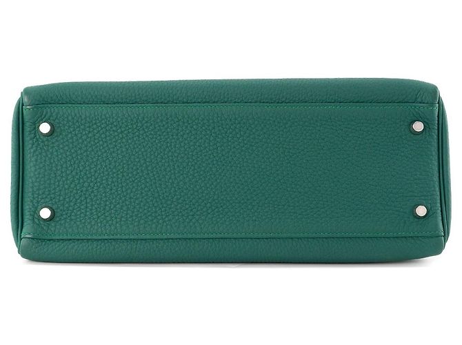HERMÈS - Borsa Kelly 32 in Pelle Clémence Verde Scuro - vista 4