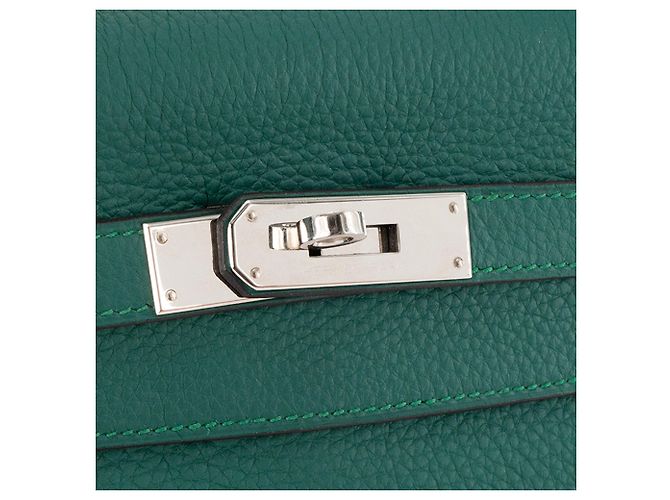 HERMÈS - Borsa Kelly 32 in Pelle Clémence Verde Scuro - vista 5