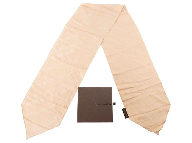 LOUIS VUITTON - Sciarpa Louis Vuitton in seta beige - vista 5