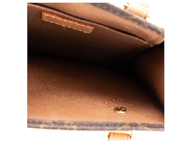 LOUIS VUITTON - Borsa a tracolla Cabas Plat PM Louis Vuitton in tela monogrammata Marrone - vista 6
