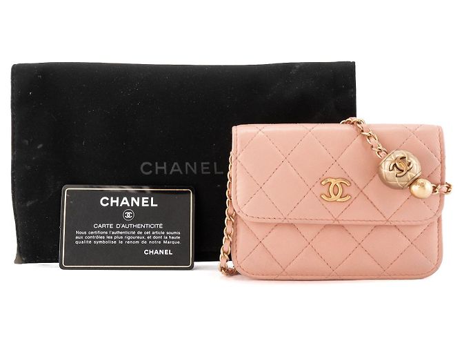CHANEL - Borsa a Spalla Wallet On Chain Mini Chanel in pelle liscia rosa - vista 11