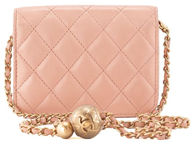 CHANEL - Borsa a Spalla Wallet On Chain Mini Chanel in pelle liscia rosa - vista 3