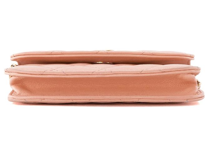 CHANEL - Borsa a Spalla Wallet On Chain Mini Chanel in pelle liscia rosa - vista 4
