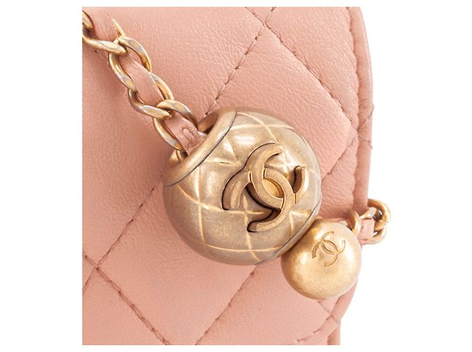 CHANEL - Borsa a Spalla Wallet On Chain Mini Chanel in pelle liscia rosa - vista 6