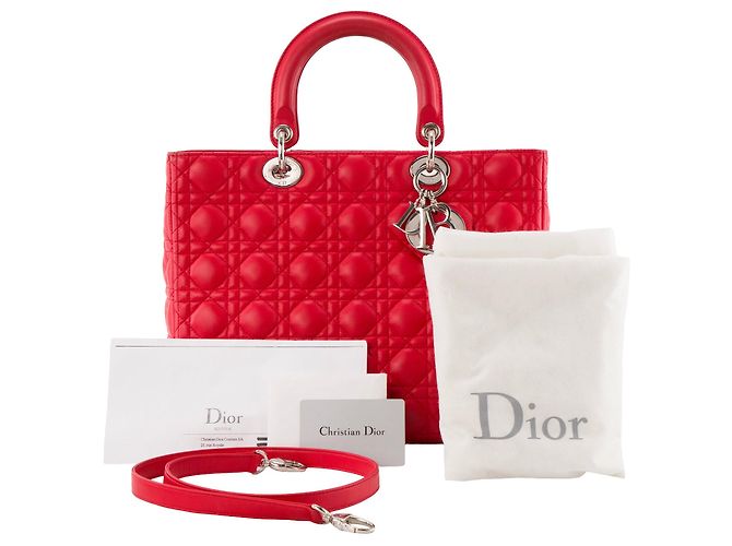 DIOR - Borsa Lady Dior large in pelle cannage rosa - vista 10