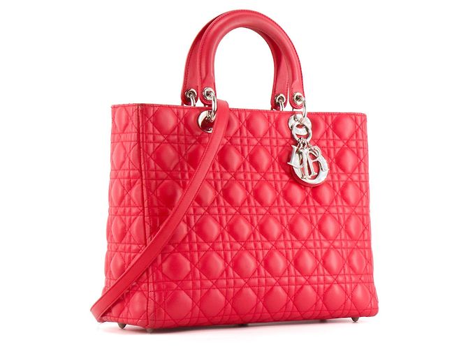 DIOR - Borsa Lady Dior large in pelle cannage rosa - vista 2