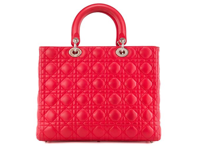 DIOR - Borsa Lady Dior large in pelle cannage rosa - vista 3