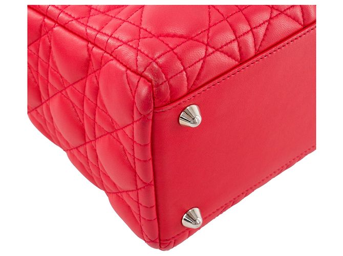 DIOR - Borsa Lady Dior large in pelle cannage rosa - vista 7
