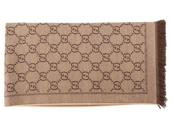 GUCCI - GG Gucci Wollschal in Braun - Ansicht 2