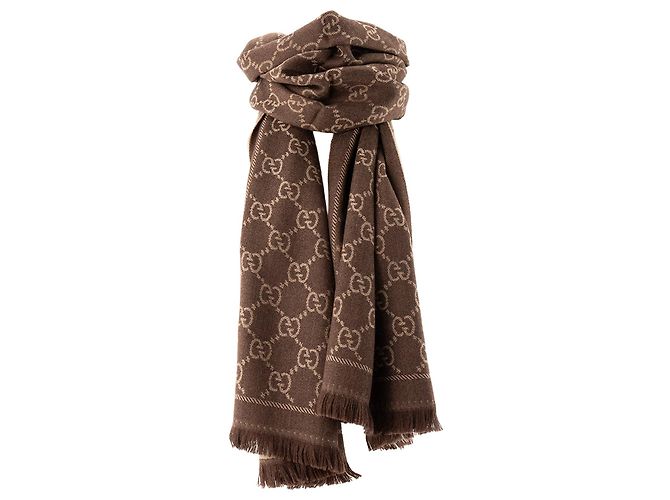 GUCCI - GG Gucci Wollschal in Braun - Ansicht 3