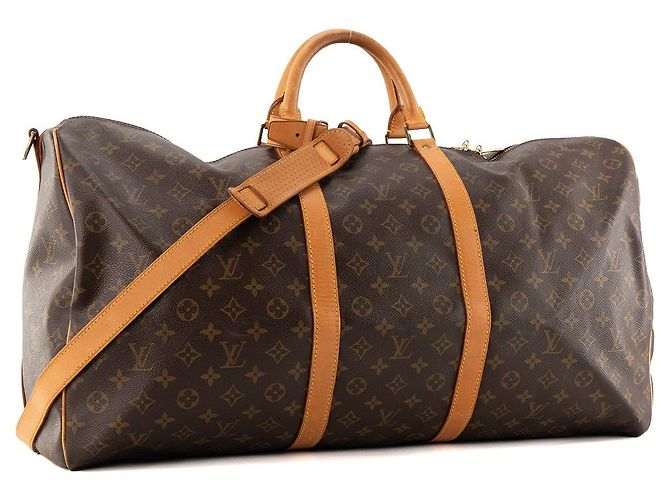 LOUIS VUITTON - Borsa da Viaggio Keepall 60 con Tracolla Louis Vuitton in Tela Monogram Vintage Marrone - vista 2