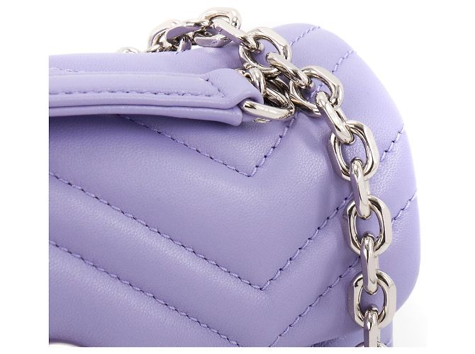 GUCCI - Borsa a Spalla GG Marmont Piccola in Pelle Liscia Lilla - vista 6