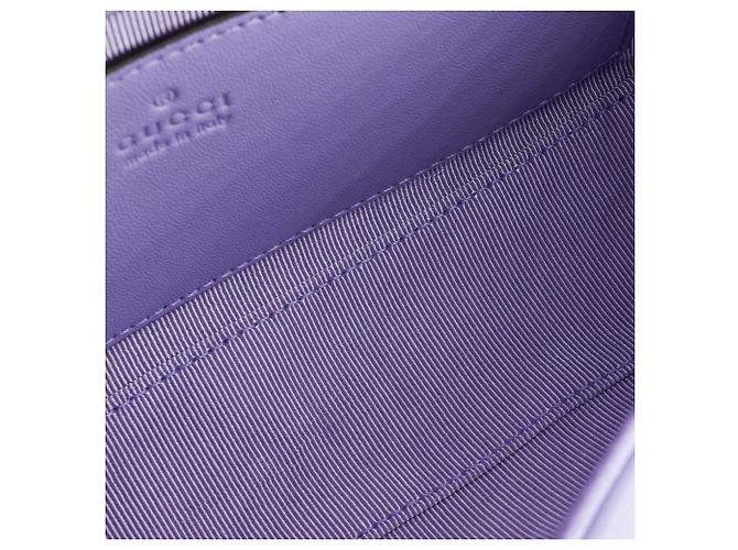 GUCCI - Borsa a Spalla GG Marmont Piccola in Pelle Liscia Lilla - vista 8
