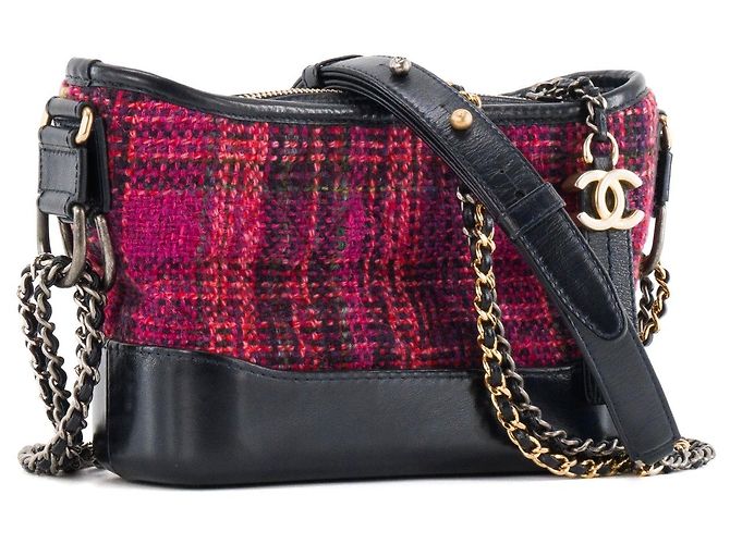 CHANEL - Borsa a tracolla Gabrielle mini Chanel in tweed rosa - vista 2