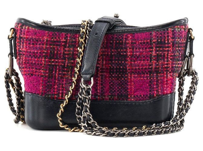 CHANEL - Borsa a tracolla Gabrielle mini Chanel in tweed rosa - vista 3