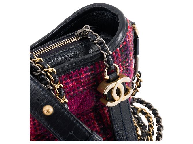 CHANEL - Borsa a tracolla Gabrielle mini Chanel in tweed rosa - vista 4